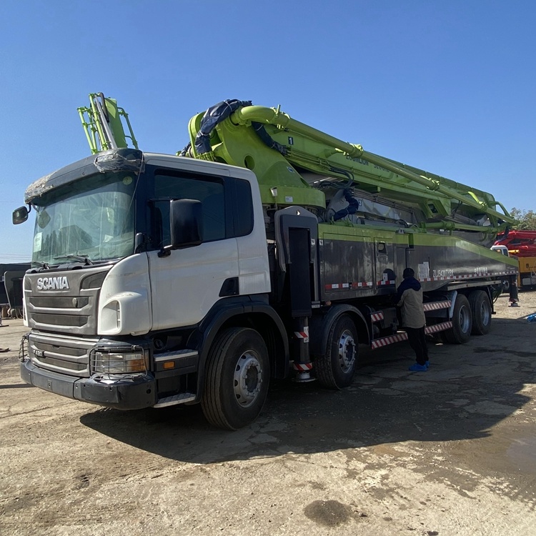 2012 used diesel engine zoomlion scania 56m concrete conveying pump machine truck for sale