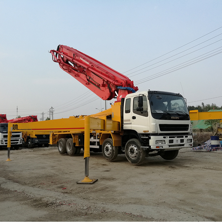 High quality second hand Putzmeister isuzu 46 meters truck mounted boom concrete pump for sale