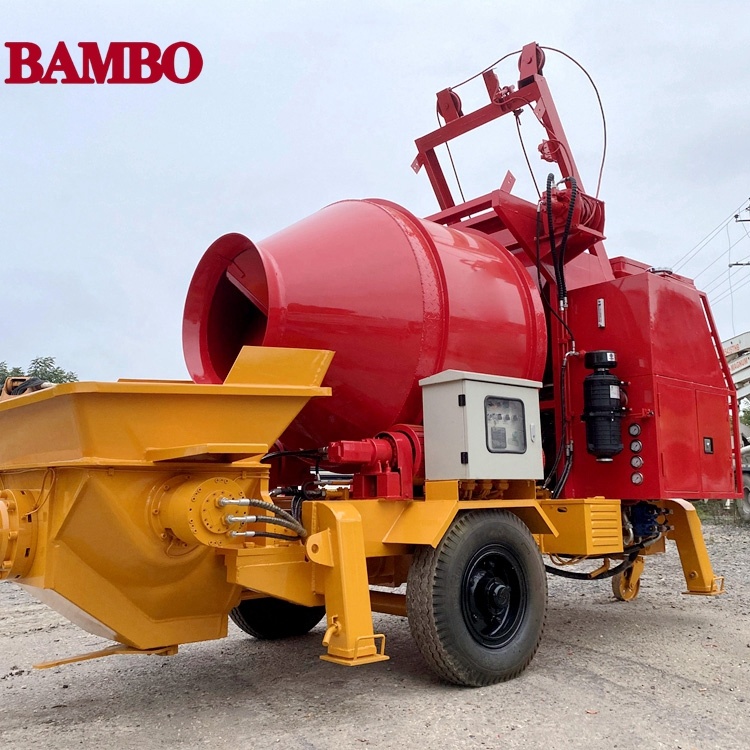 China manufacturer new portable trailer hydraulic diesel concrete mixer and pump for sale